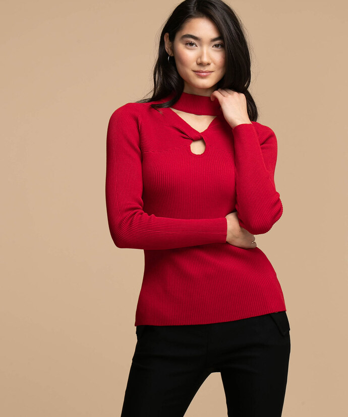 Cut Out Neck Sweater Image 4