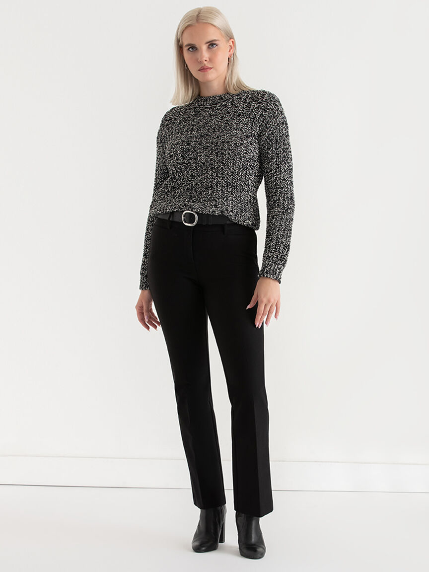 Marled black sweater cheap