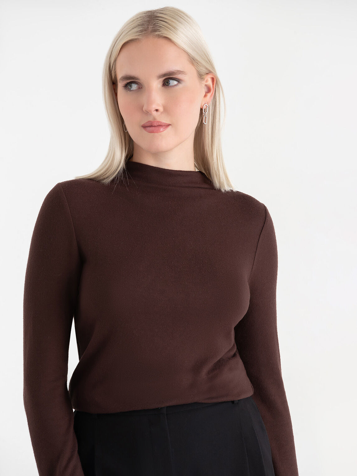 Knit mock neck top hotsell
