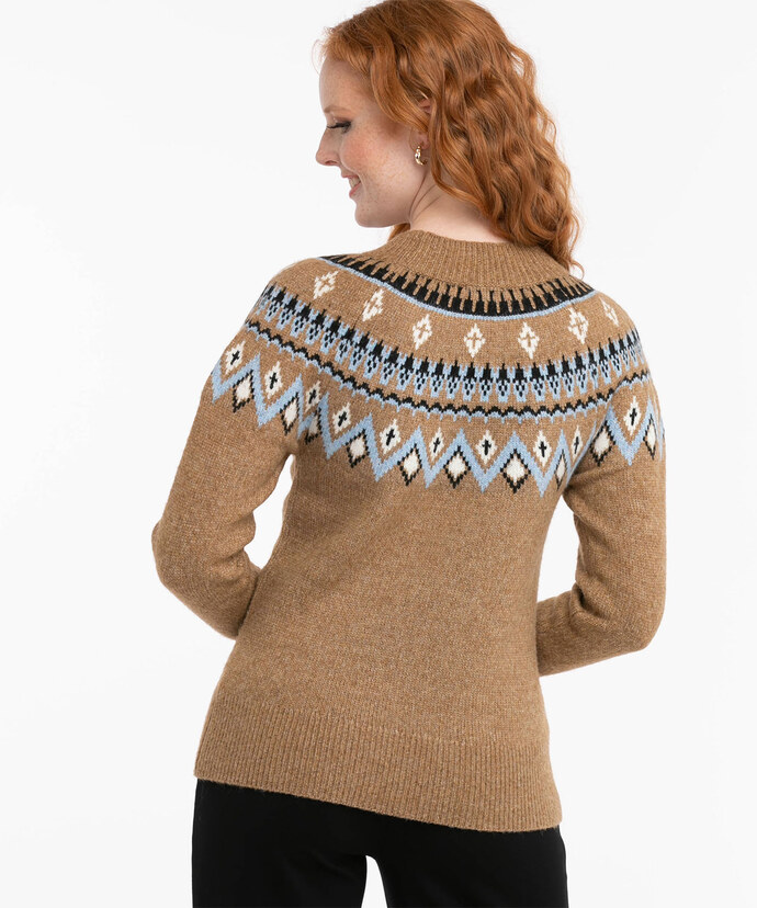 Fair Isle Mock Neck Sweater Image 3