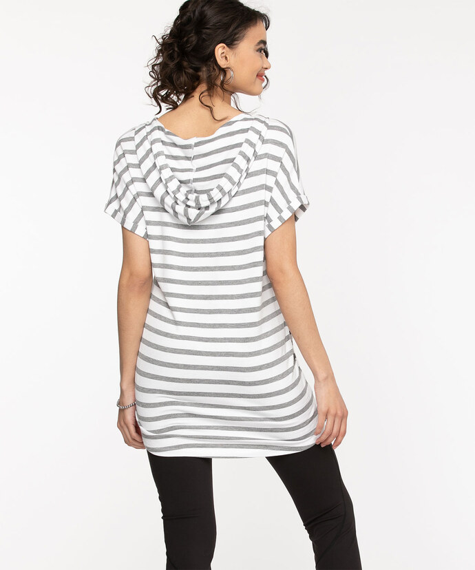 Short Sleeve Hooded Tunic Top Image 4