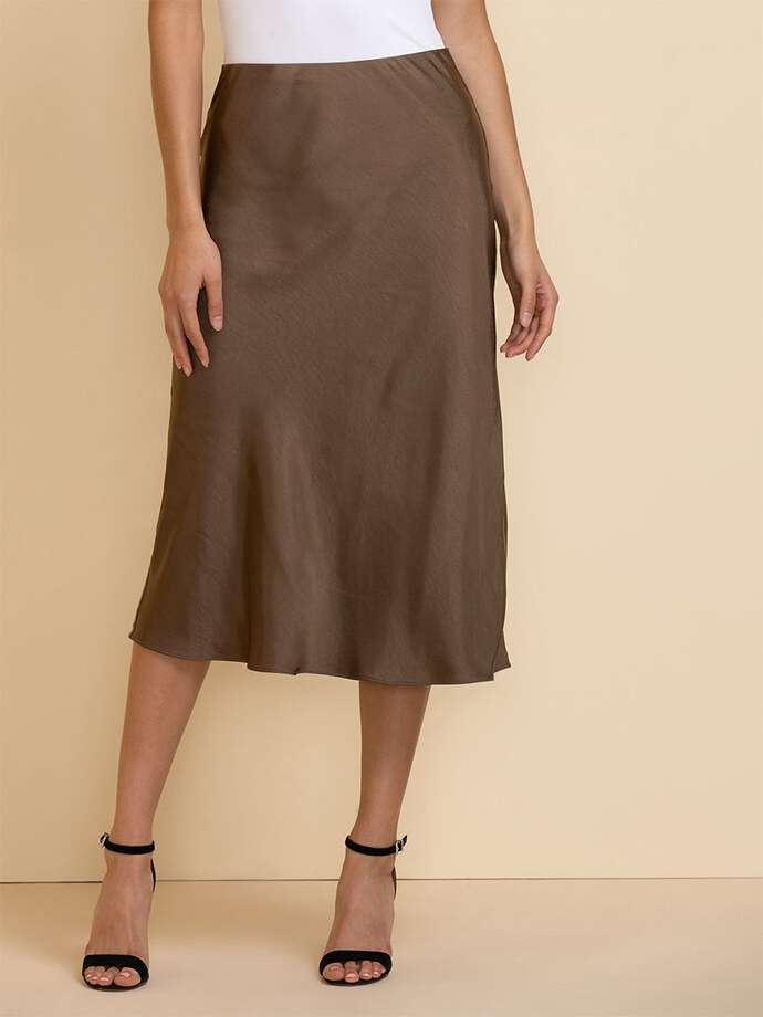 Satin Slip Midi Skirt Image 5