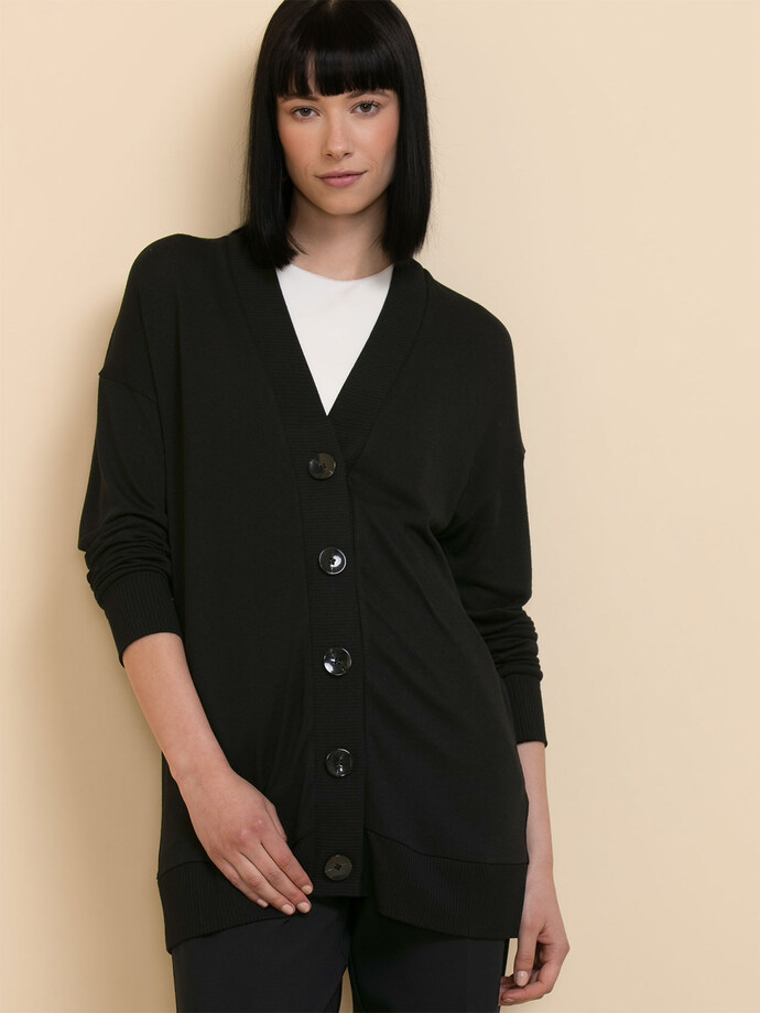 Long Button-Front Cardigan Image 3