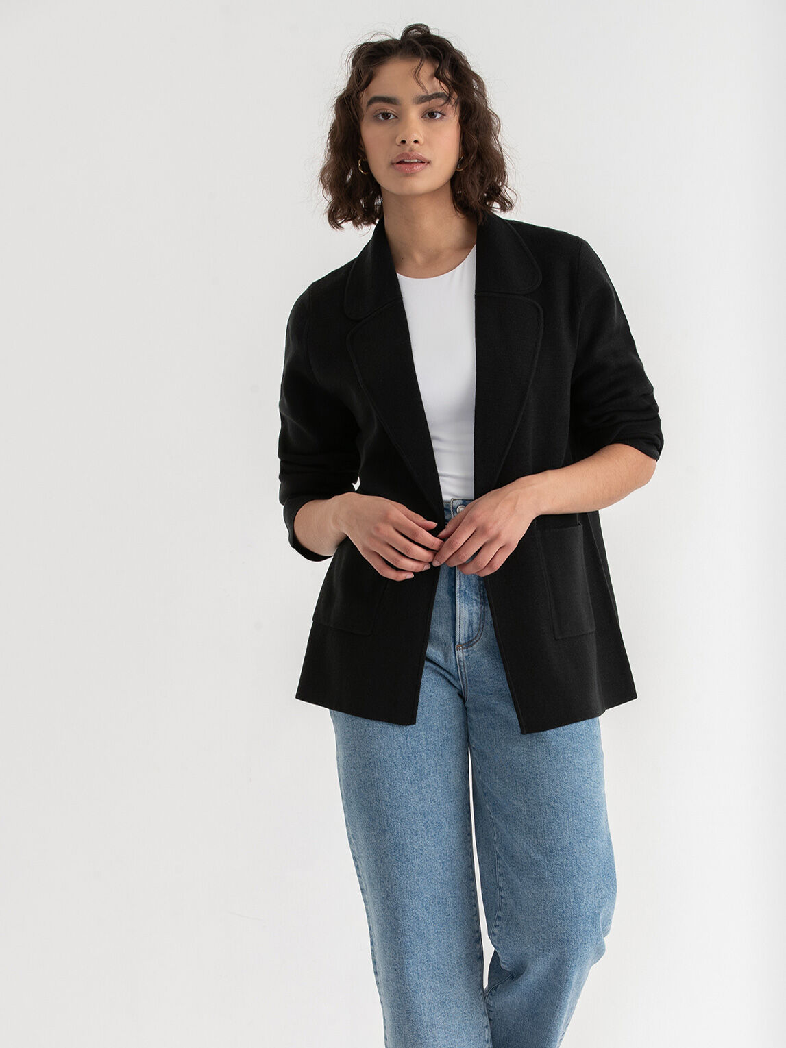 Notched Lapel Blazer Sweater Ricki s Size XL Salute Colour