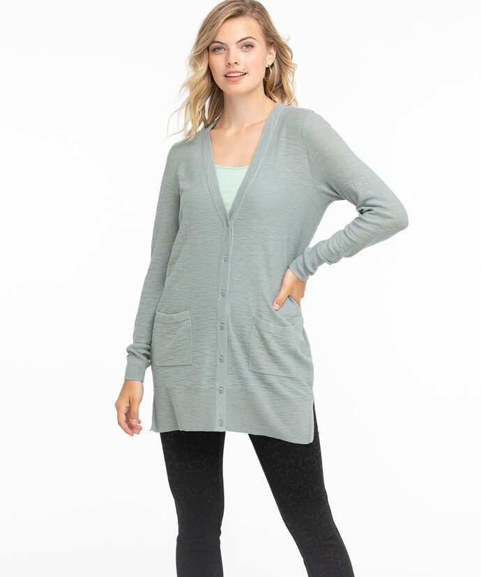 Button Front Tunic Cardi Image 1