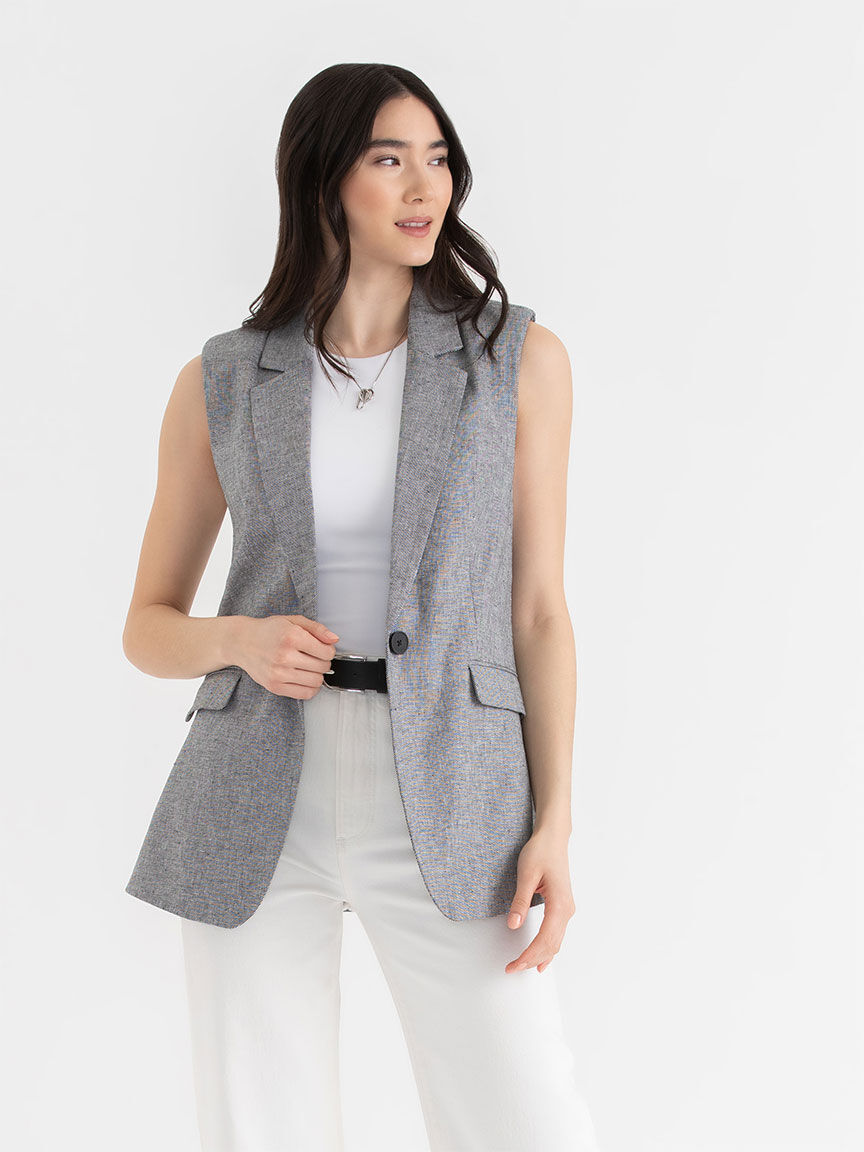 Classic Mid-Length Linen Vest | Rickis