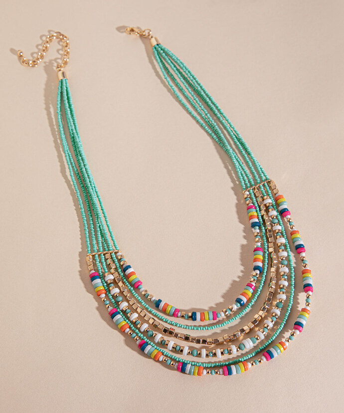 Layered Beaded Statement Necklace Image 1