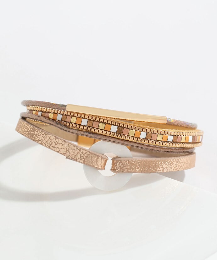 Bronze Layered Snap Bracelet Image 1