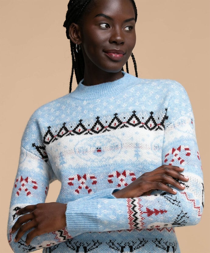 Fair Isle Mock Neck Tunic Sweater Image 2