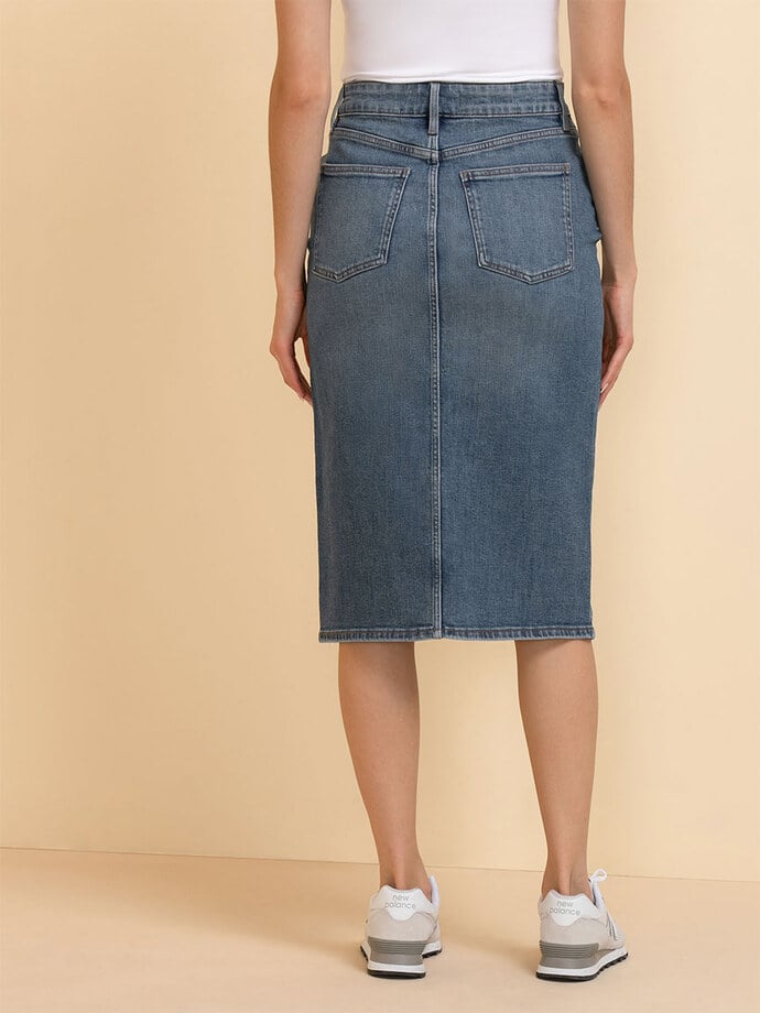 Denim Midi Jean Skirt Image 6
