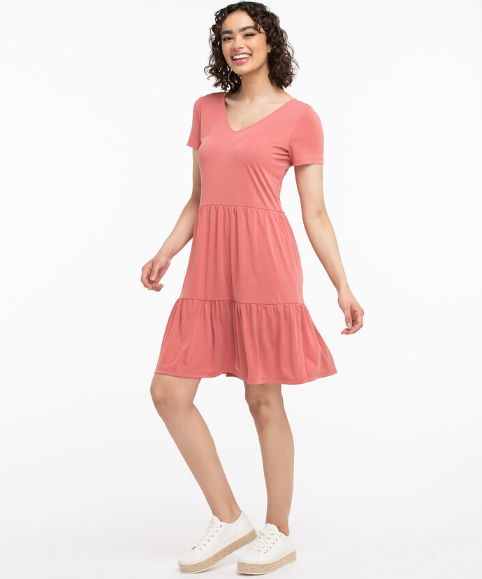 Tiered Short Sleeve Dress Image 5