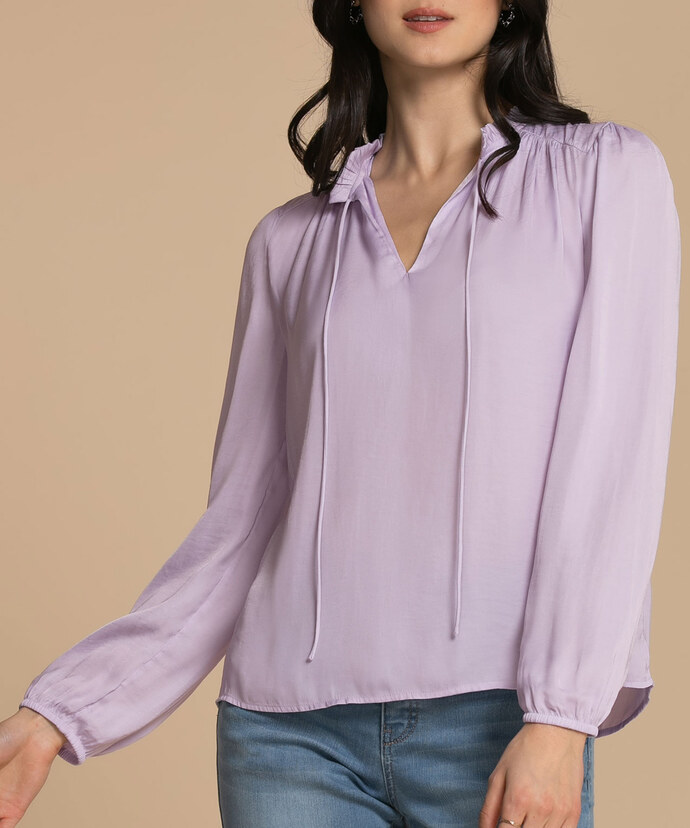 Long Sleeve Tie Neck Blouse Image 2