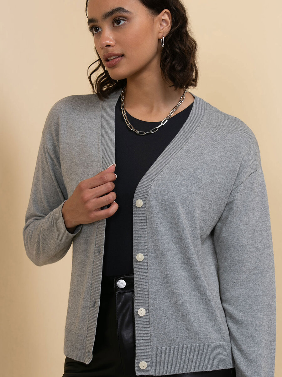 Button-Up Cashmere-Blend Cardigan Sweater