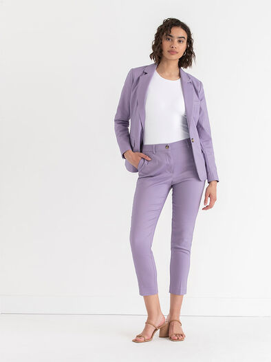 Syd Slim Straight Skimmer Pant in Sateen, Orchid Petal Syd Slim Straight Skimmer Pant in Sateen, Orchid Petal
