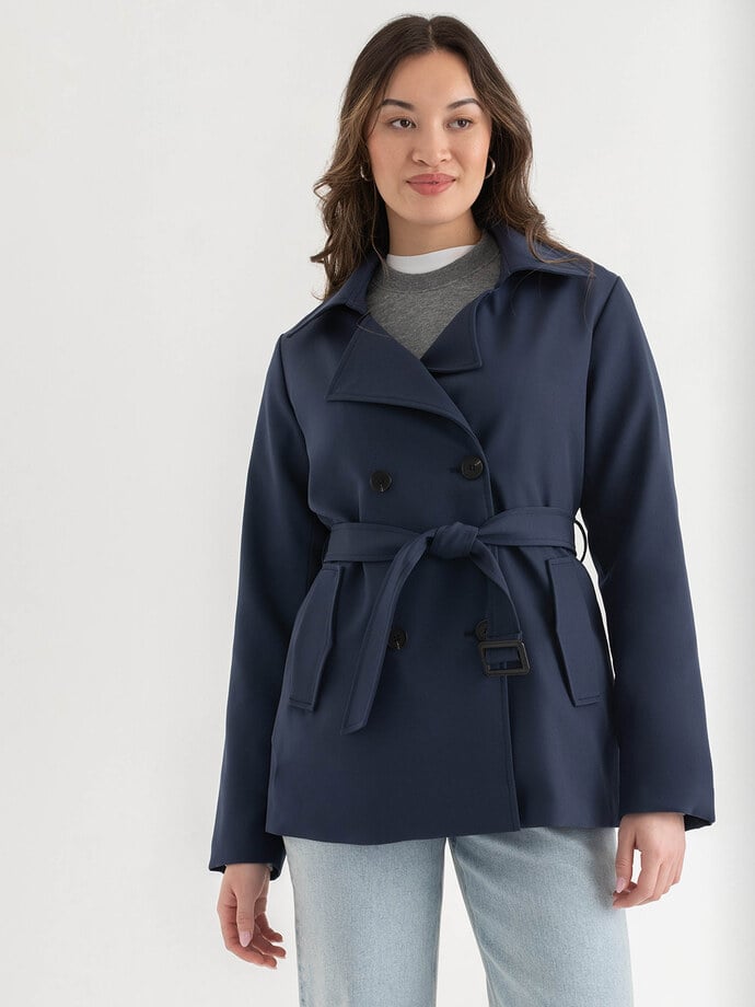 Short Double Breasted Trench Coat Image 2