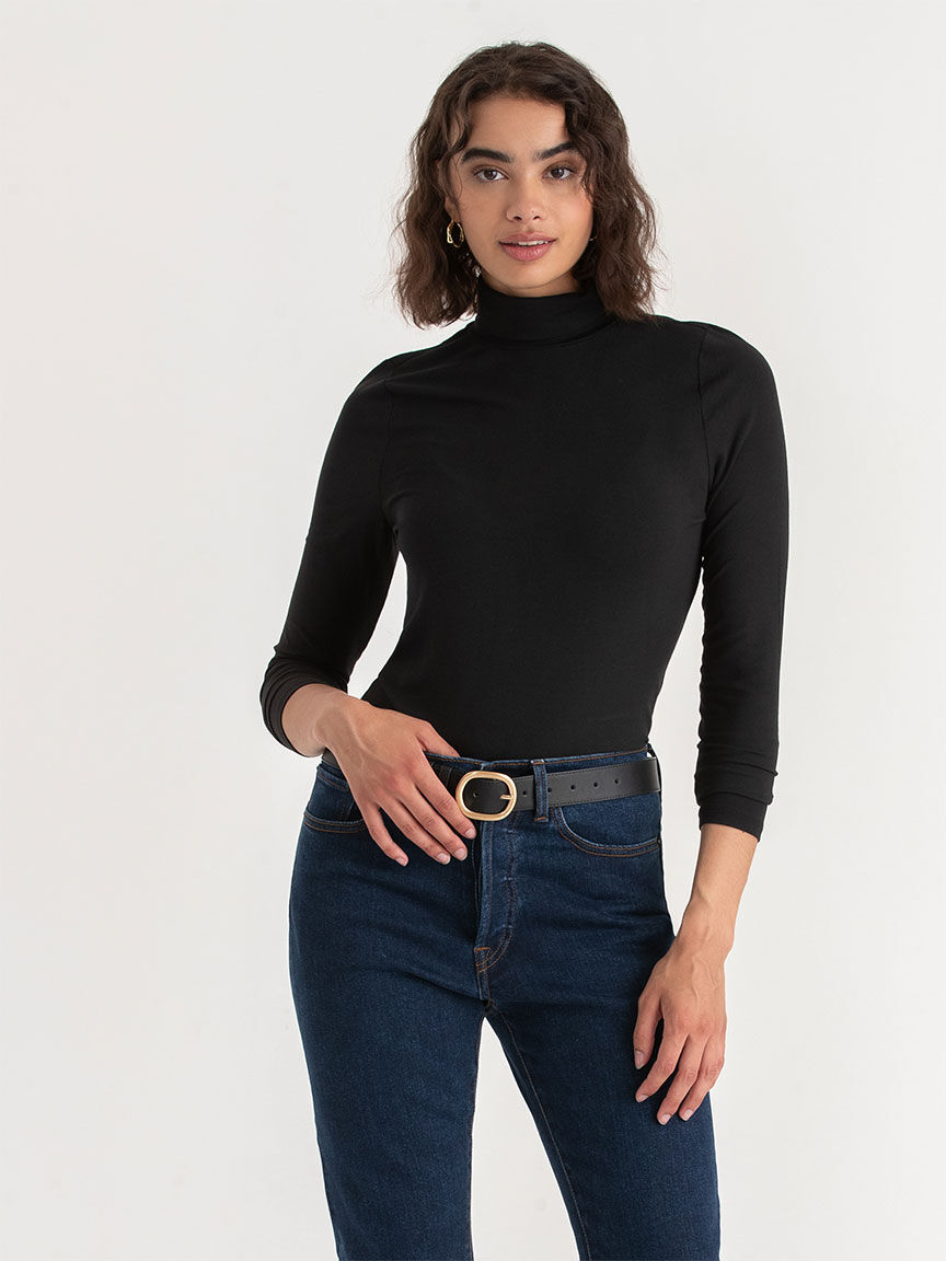 Black long sleeve turtleneck shirt deals