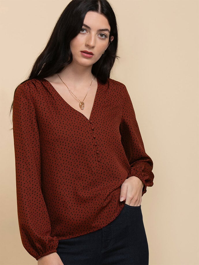 Long Sleeve Button Blouse Image 4