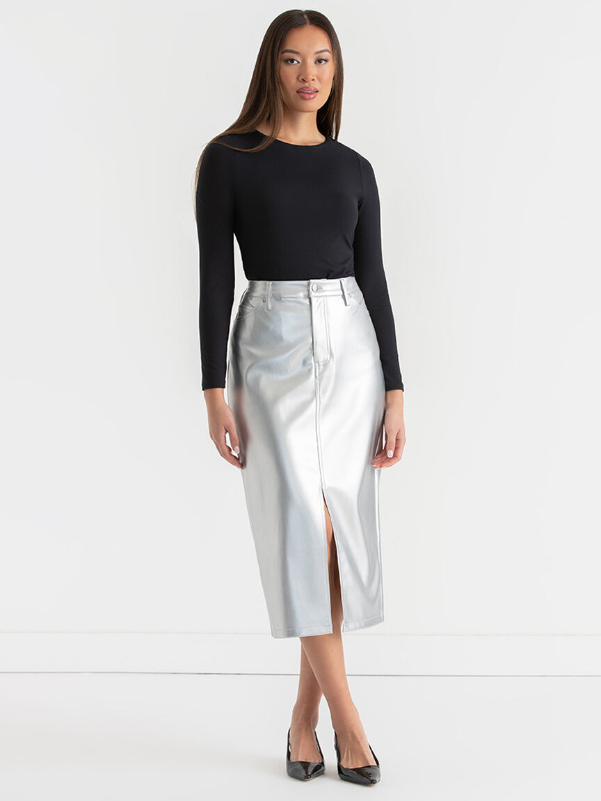 Silver Midi Skirt Rickis