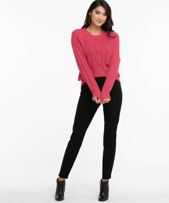 Pointelle Boat Neck Sweater Image 4