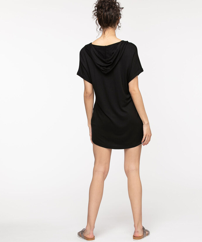 Short Sleeve Hooded Tunic Top Image 2
