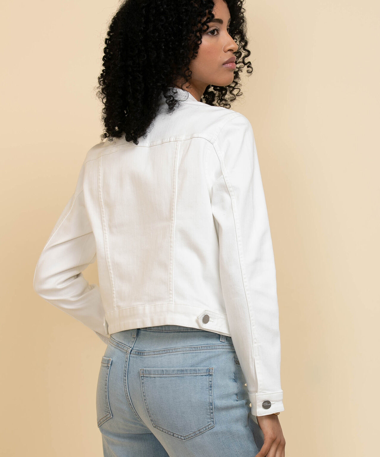Panic at the discount disco white jean jacket