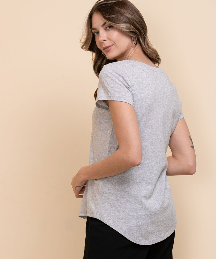 V-Neck Tee Shirt with Shirt Tail Image 5