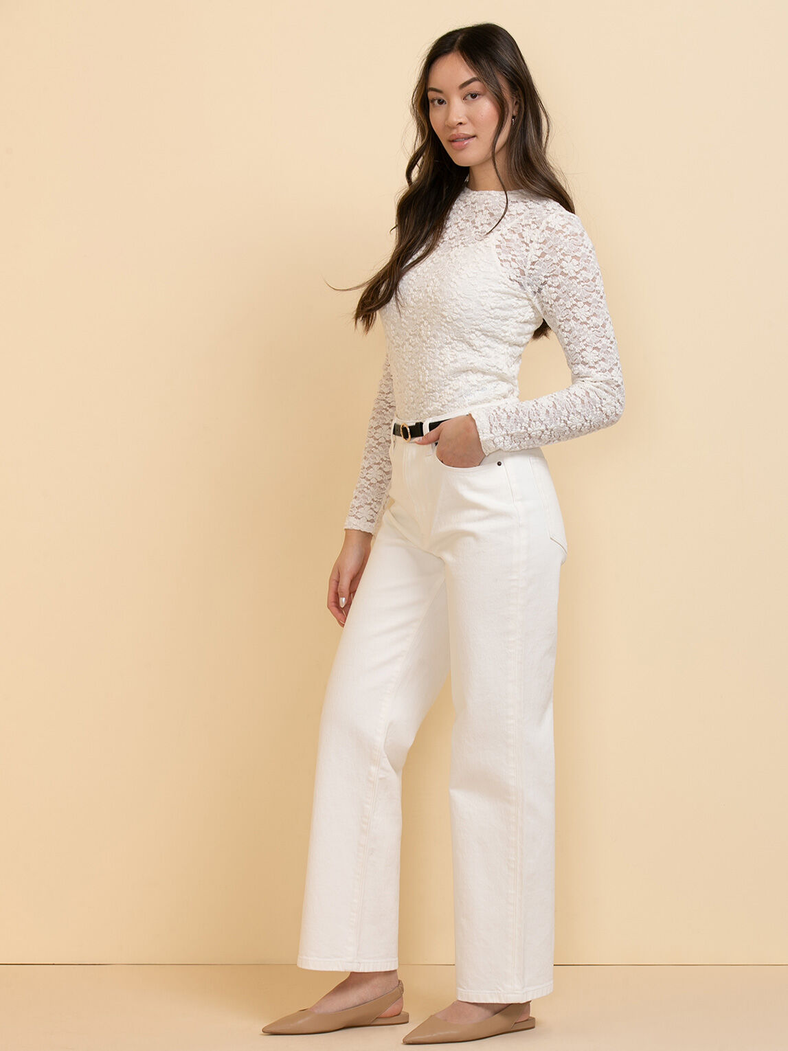 Long sleeve lace camisole clearance