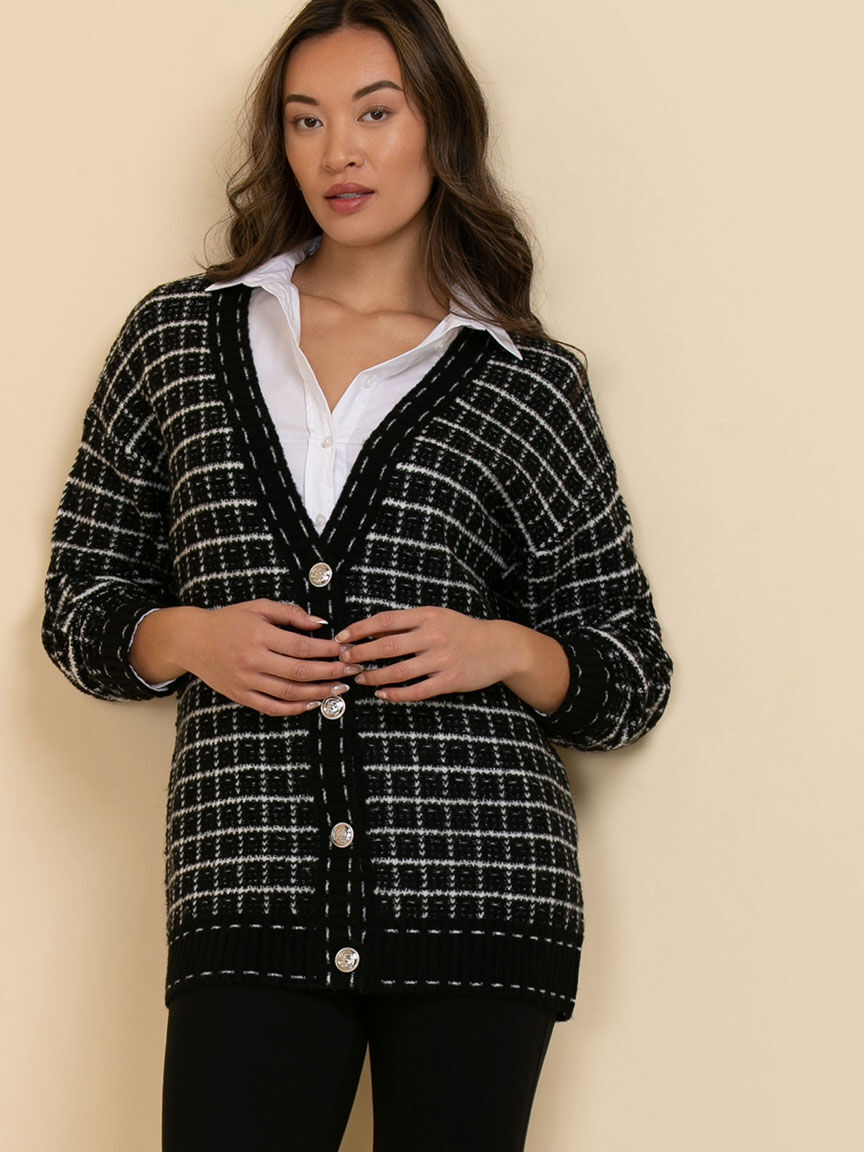 Tunic length cardigan top