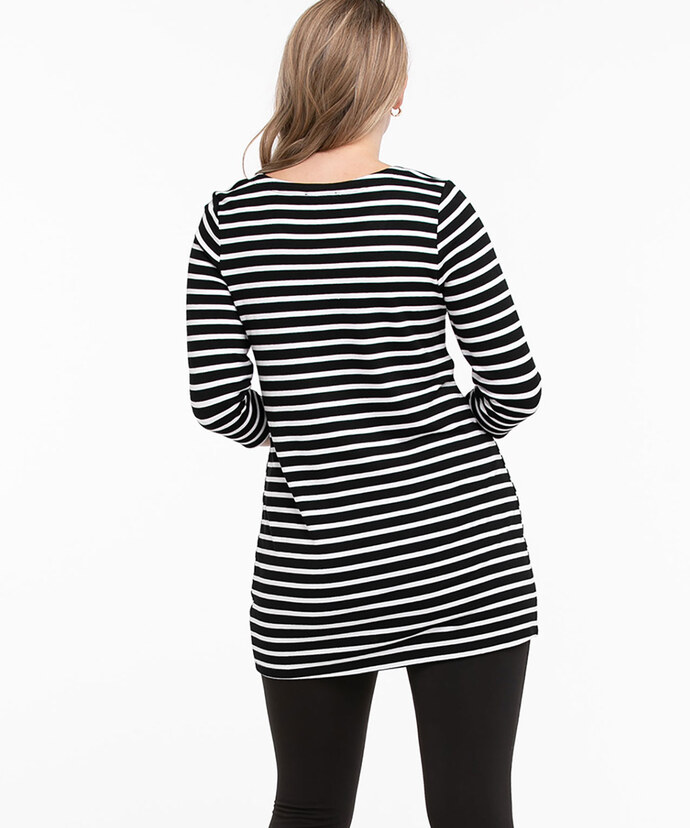 Pocketed 3/4-Sleeve Tunic Top Image 3