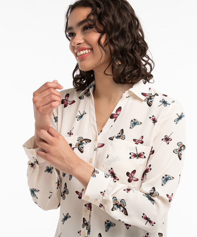Patterned Collared Shirt Image 4