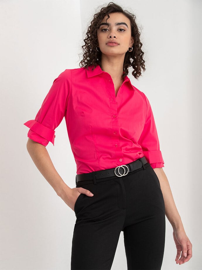 New Talia Fitted Collared Shirt	 Image 1