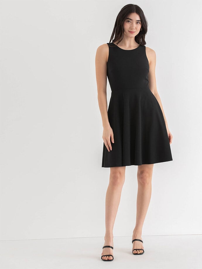 Iconic Crepe Fit 'N Flare Dress with Pockets Image 3