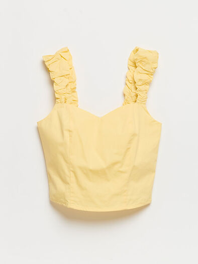 Poplin Tank Blouse, Pale Banana Poplin Tank Blouse, Pale Banana