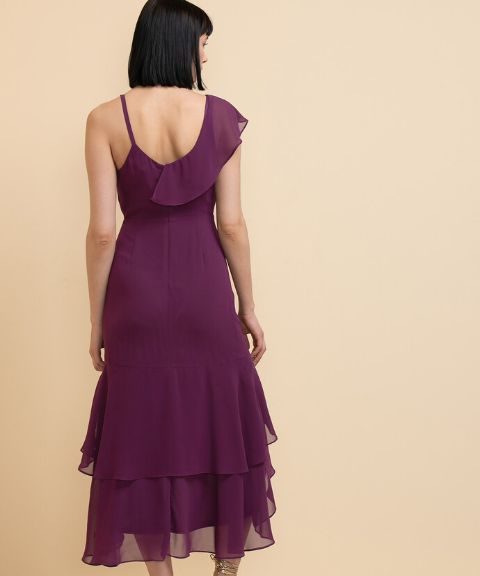 One Shoulder Ruffle Maxi Dress Image 5