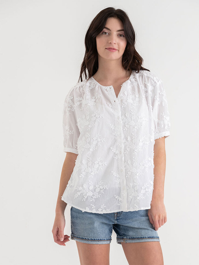 Cotton Voile Puff Sleeve Blouse Image 5