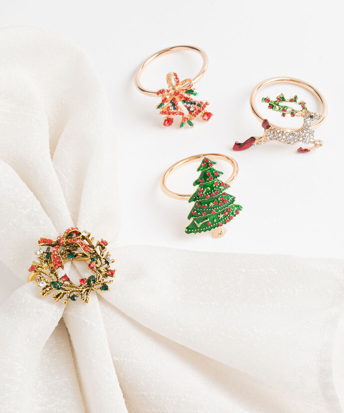 Christmas Napkin Ring 4-Pack Image 3