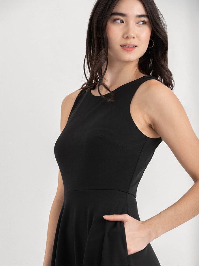 Iconic Crepe Fit 'N Flare Dress with Pockets Image 2