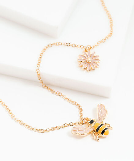 Small Chain Bumblebee Necklace, Gold