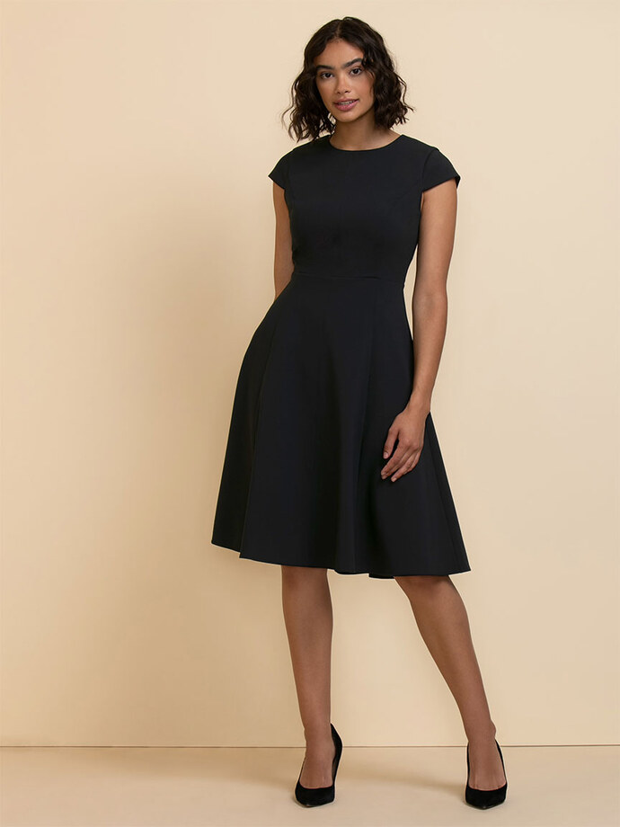 Terra Fit & Flare Dress in Luxe Tailored Image 3