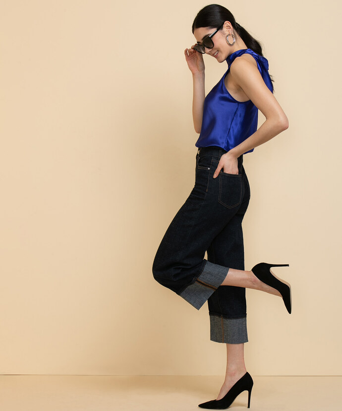 Winona Wide Crop Jeans with Cuff Image 1