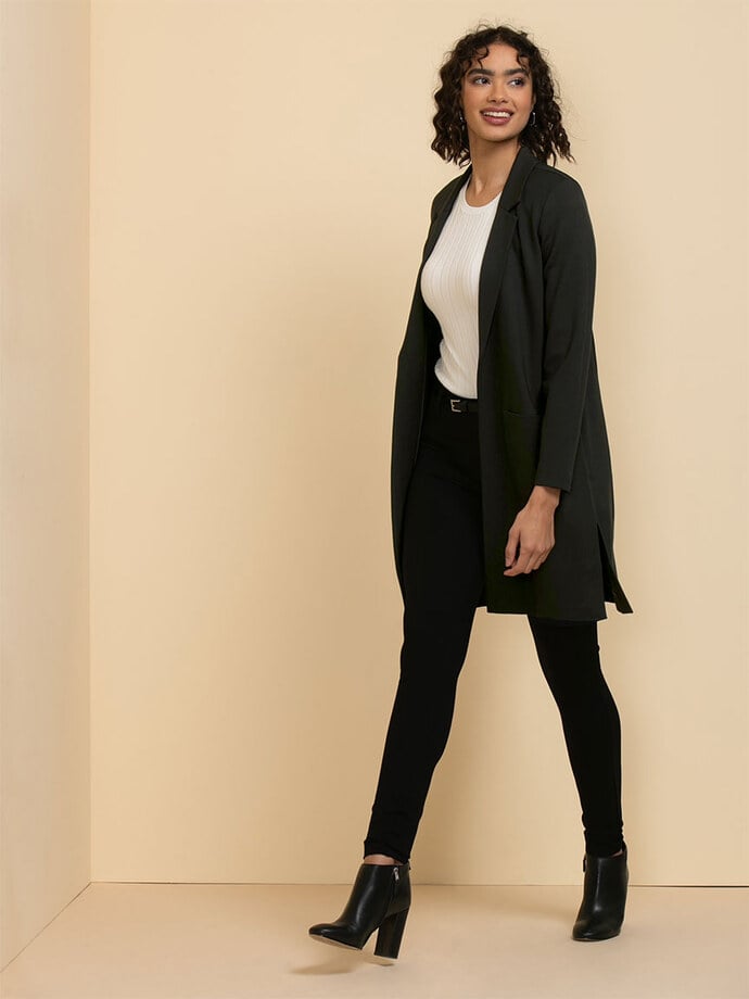 Long Line Jacket in Luxe Ponte Image 3