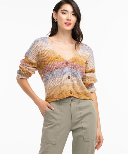 Space Dye Button Front Cardigan, Mustard Space Dye Space Dye Button Front Cardigan, Mustard Space Dye