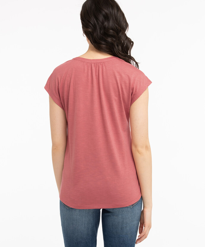 Extended Sleeve Henley Top Image 3