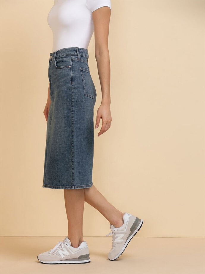 Denim Midi Jean Skirt Image 2