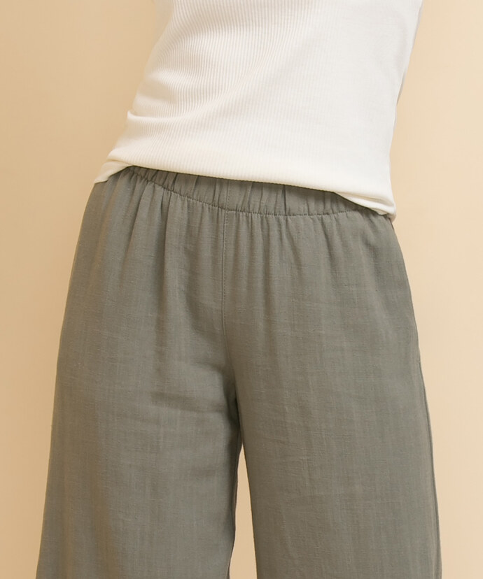 Wide-Crop Viscose Linen Pants Image 3