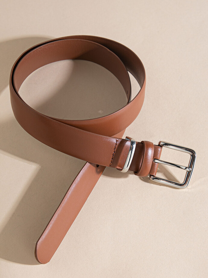 Black Genuine Leather Belt Image 1