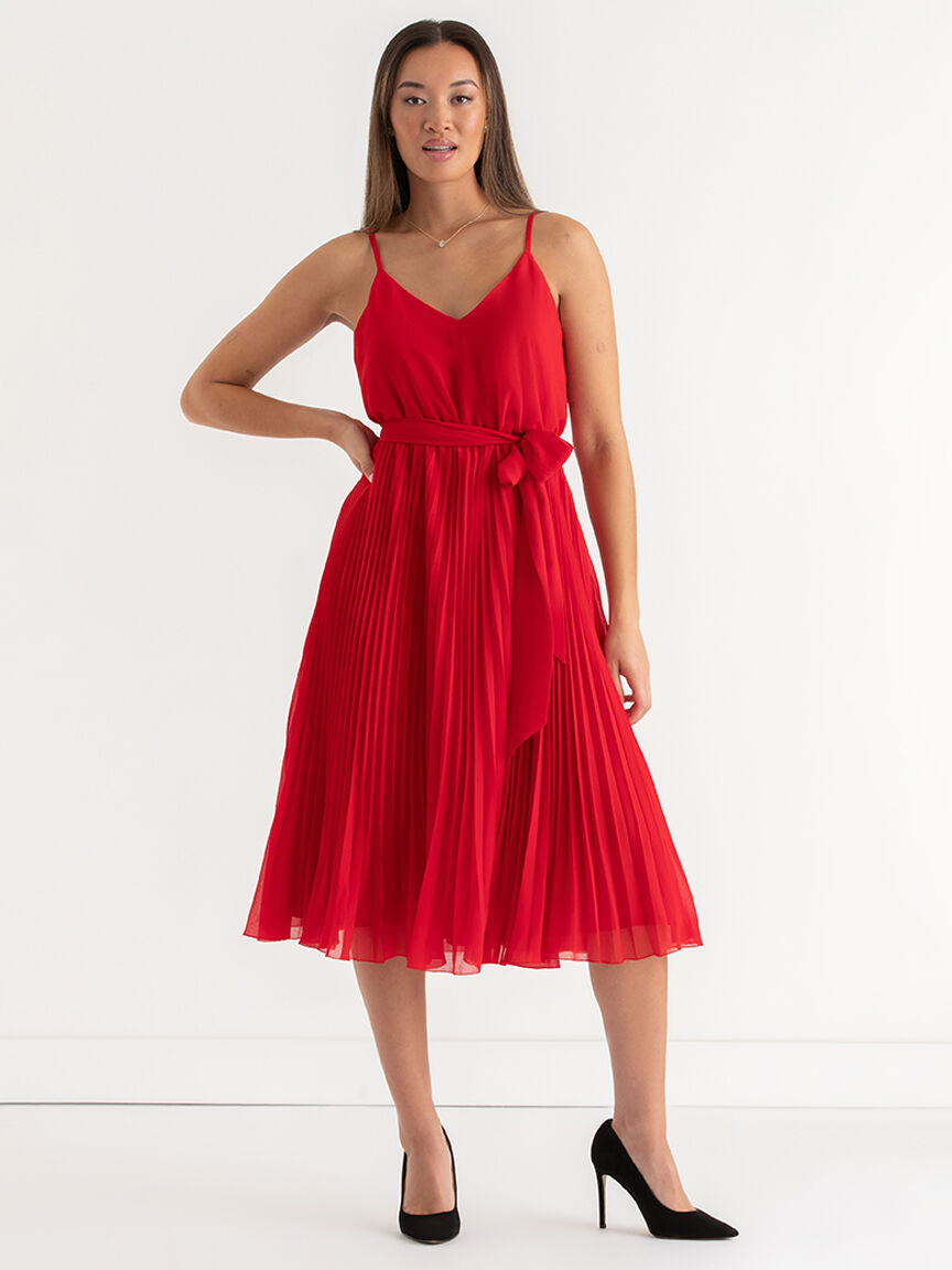 Long pleated skirt midi dress 2025