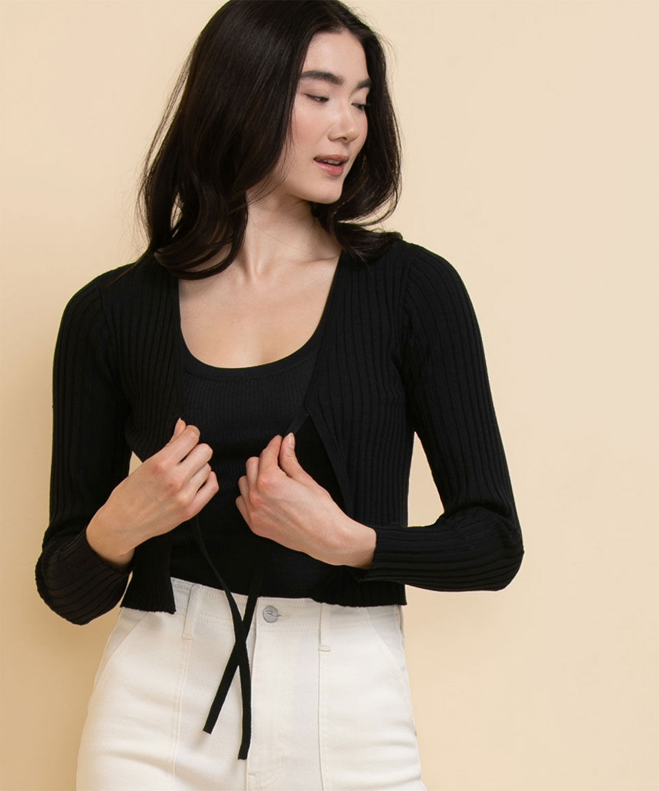 Tie front cardigan sweater clearance