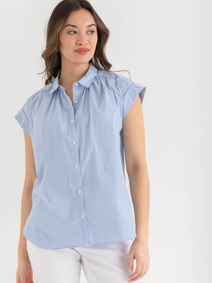 Relaxed Fit Button Up Blouse Image 3
