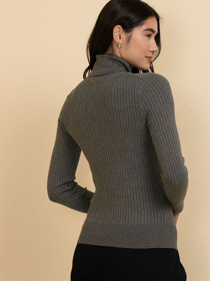 Rib Turtleneck Sweater Image 4